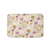 Boho Zacht Roze Watercolor Wilde Bloem Badmat (Voorkant)