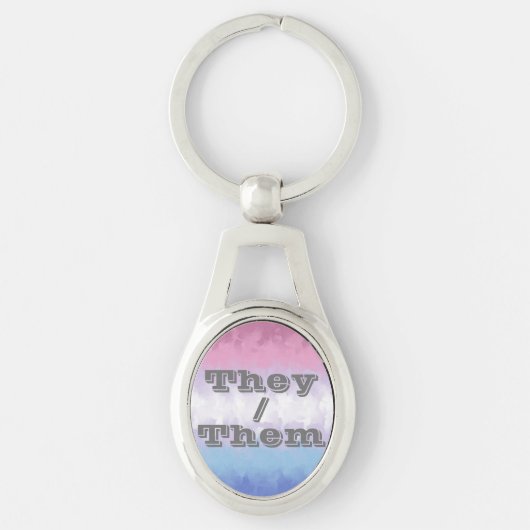 Boho Zachte Aanpasbare Voornaamwoord Bigender Prid Sleutelhanger (Voorkant)