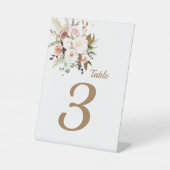 Boho Zachte Gekleurde Rozen/Witte Bloemen Reclamebord Met Voetstuk (Voorkant)