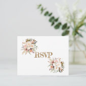 Boho Zachte Gekleurde Rozen/Witte Bloemen RSVP Briefkaart (Staand voorkant)
