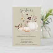 Boho Zachte Kleur Pompoen Geef Bedankt Kaart (Staand voorkant)