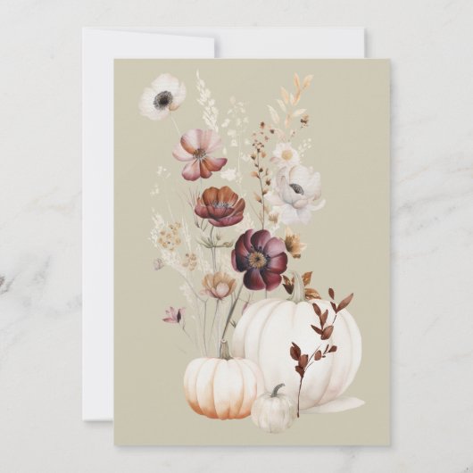 Boho Zachte Kleur Pompoen Geef Bedankt Kaart (Achterkant)