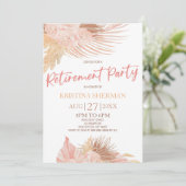 Boho Zachte Roze Bloemen Bloem Pensioen Party Kaart (Staand voorkant)