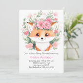 Boho zalige weide vos meisje Baby shower Kaart (Staand voorkant)