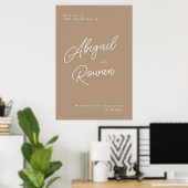 Boho Zand Minimalistische Script Bruiloft Welkom B Poster (Thuiskantoor)