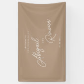 Boho Zand Minimalistische Script Bruiloft Welkom B Spandoek (Verticaal)