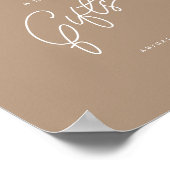 Boho Zand Minimalistische Script Kaarten & Cadeaus Poster (Hoek)