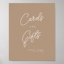 Boho Zand Minimalistische Script Kaarten & Cadeaus Poster