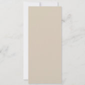 Boho Zand Minimalistische Script Lange Trouwmenu K Kaart (Achterkant)