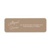 Boho Zand Minimalistische Script Retouradreslabel Etiket (Voorkant)