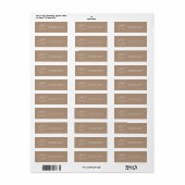 Boho Zand Minimalistische Script Retouradreslabel Etiket (Full Sheet)