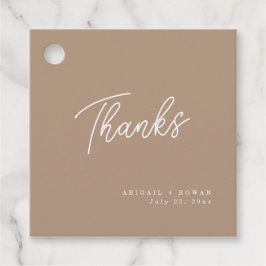 Boho Zand Minimalistische Script Trouw Dank Je Bedankjes Labels