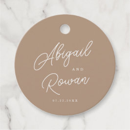 Boho Zand Minimalistische Script Trouwgunst Tag Bedankjes Labels