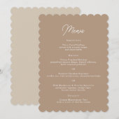 Boho Zand Minimalistische Script Trouwmenu Kaart (Voorkant / Achterkant)