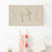 Boho Zand Minimalistische Verticale Trouw Welkom Spandoek (Insitu)