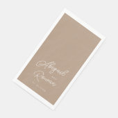 Boho Zand Script Minimalistische Trouw Gast Handdo Servet (Hoek)