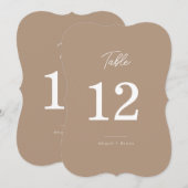 Boho Zand Uitgestanste Script Bruiloft Tafelnummer (Voorkant / Achterkant)