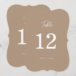 Boho Zand Uitgestanste Script Bruiloft Tafelnummer