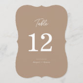 Boho Zand Uitgestanste Script Bruiloft Tafelnummer (Achterkant)