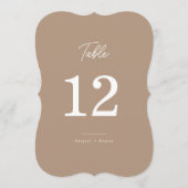 Boho Zand Uitgestanste Script Bruiloft Tafelnummer (Voorkant)