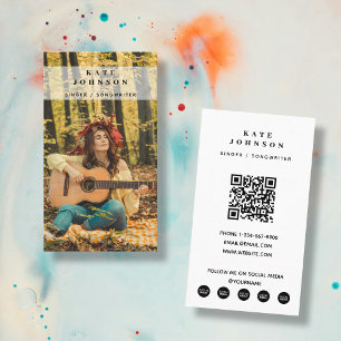Boho zanger muzikant foto sociale media QR code Visitekaartje