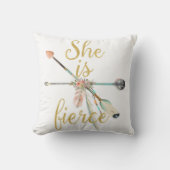 Boho ze is een fierce Arrow Tribal Nursery Pillow Kussen (Voorkant)