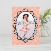 Boho Zebra & Plaid Ovaal Foto Kerstmis Feestdagenkaart (Staand voorkant)