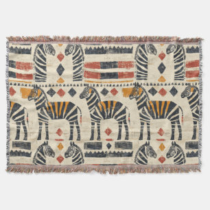 Boho Zebra Tribal Safari Patroon Deken