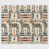 Boho Zebra Tribale Safari Patroon Cadeaupapier (Vlak)