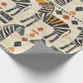 Boho Zebra Tribale Safari Patroon Cadeaupapier (Hoek)