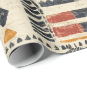 Boho Zebra Tribale Safari Patroon Cadeaupapier (Rol Hoek)