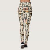 Boho Zebra Tribale Safari Patroon Leggings (Achterkant)