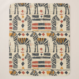 Boho Zebra Tribale Safari Patroon Sherpa Deken
