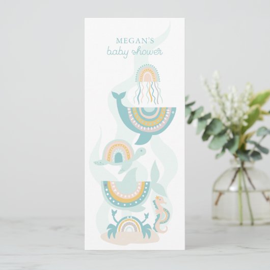 Boho Zee Dier Baby shower Uitnodiging (Staand voorkant)