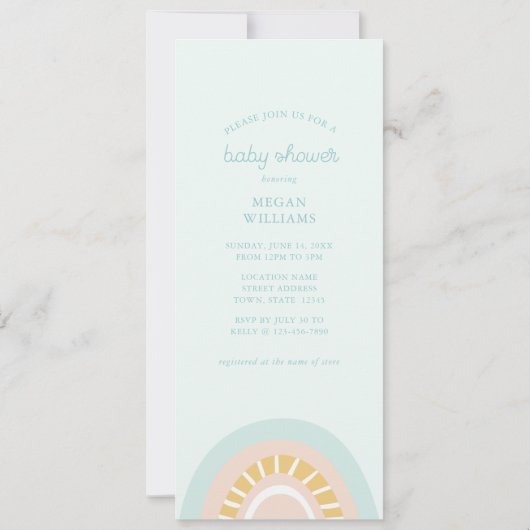 Boho Zee Dier Baby shower Uitnodiging (Achterkant)