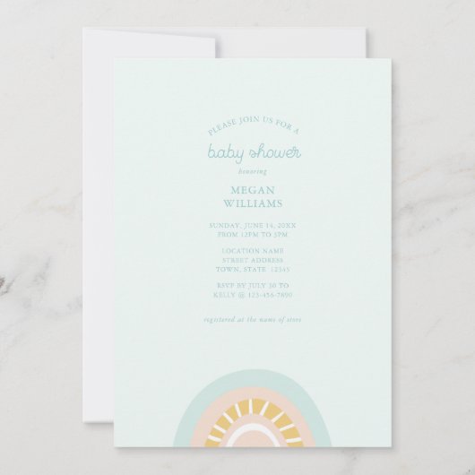 Boho Zee Dier Baby shower Uitnodiging (Achterkant)