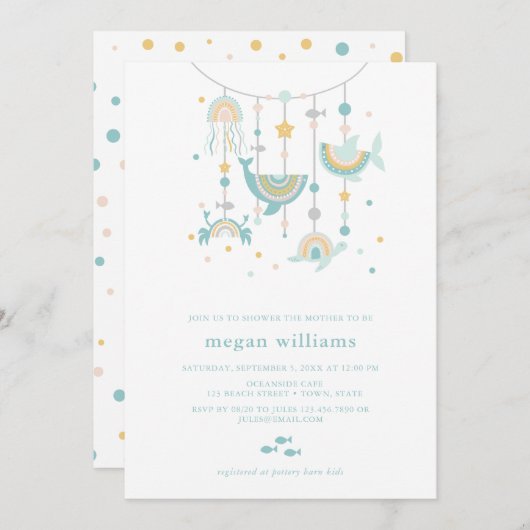 Boho Zee Dier Baby shower Uitnodiging (Voorkant / Achterkant)