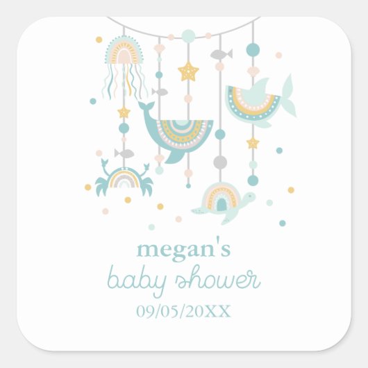 Boho Zee Dierenvierkante Stickers (Voorkant)