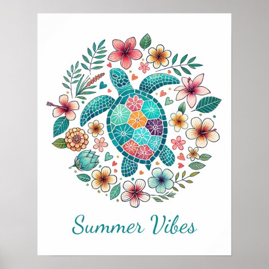 Boho Zee Schildpad Art Print - Ocean Wall Art (Voorkant)