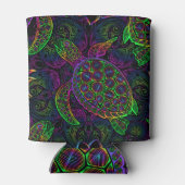 Boho Zee Schildpad: psychedelisch Mandala-patroon Blikjeskoeler (Achterkant)