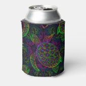 Boho Zee Schildpad: psychedelisch Mandala-patroon Blikjeskoeler (Blikje Achterkant)