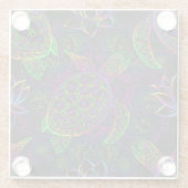 Boho Zee Schildpad: psychedelisch Mandala-patroon Glazen Onderzetter (Achterkant)