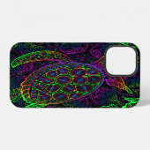 Boho Zee Schildpad: psychedelisch Mandala-patroon iPhone Hoesje (Achterkant horizontaal)