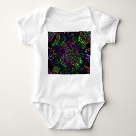 Boho Zee Schildpad: psychedelisch Mandala-patroon Romper (Voorkant)