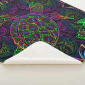Boho Zee Schildpad: psychedelisch Mandala-patroon Sherpa Deken (3/4)