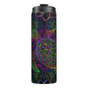 Boho Zee Schildpad: psychedelisch Mandala-patroon Thermosbeker