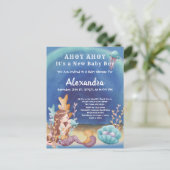 Boho Zeemeermin, Onder het Zee Boy Baby shower Uitnodiging Briefkaart (Staand voorkant)