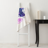 Boho Zeemeermin Onder het Zee Roze & Paarse Sherpa Deken (In situ)