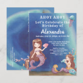 Boho Zeemeermin, Onder het Zee Verjaardagsfeest Uitnodiging Briefkaart (Voorkant / Achterkant)