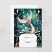Boho Zeemeermin Verjaardag Bedankkaart (Voorkant / Achterkant)